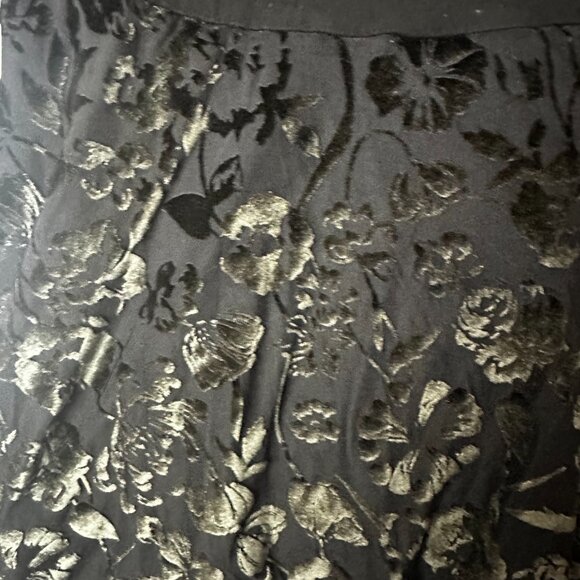 Logo By Lori Goldstein blouse shirt sz 1X Tunic with Burnout crushed Velvet trim - Picture 8 of 9